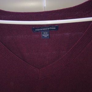 American Eagle super soft maroon v-neck sweater